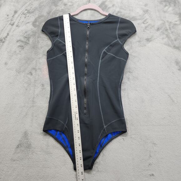 VA VERAMOR Swimsuit Womens M Gray Blue Zip Compression Wetsuit Reversible Surf - Picture 7 of 7